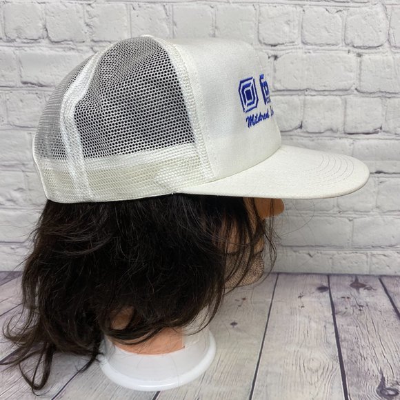 Vintage Trucker Hat Mesh Cap Snapback White Fording Coal Limited MILFRED Lake Op - Picture 4 of 8